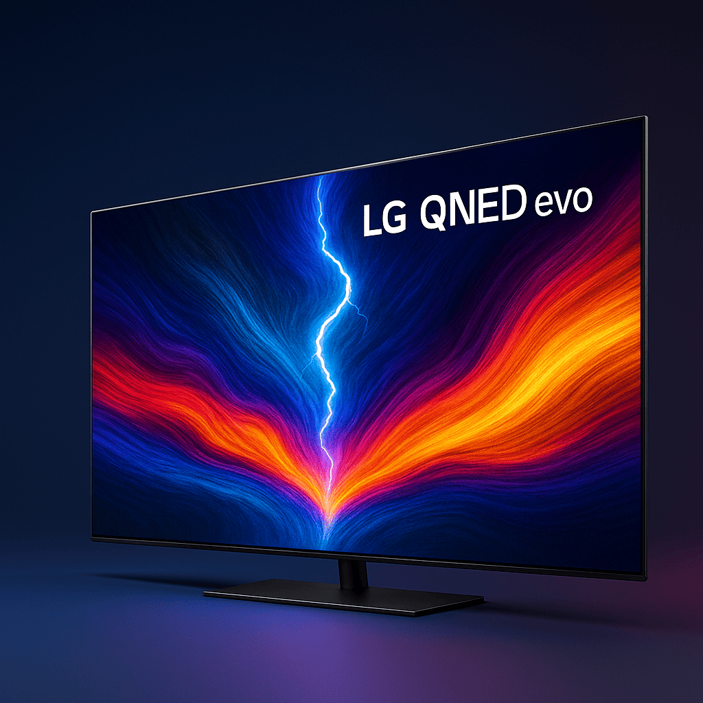 Procesador α8 AI Gen2 de LG iluminado sobre un circuito electrónico