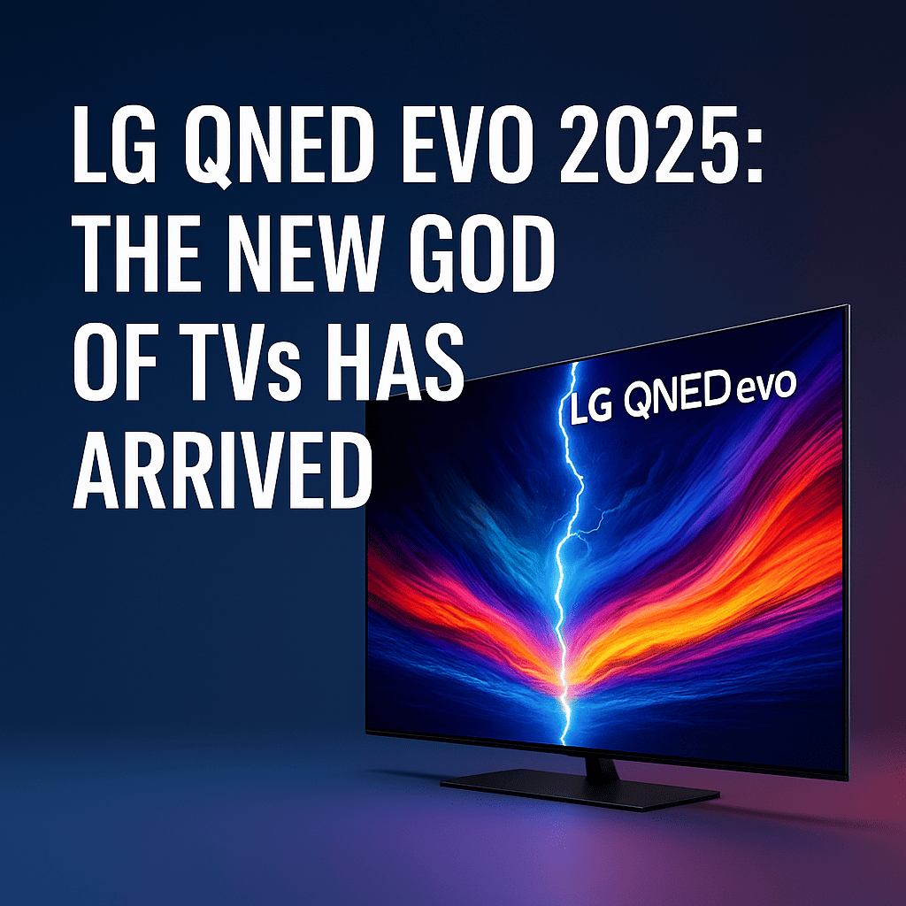 Televisor LG QNED evo 2025 mostrando colores vibrantes en una sala moderna